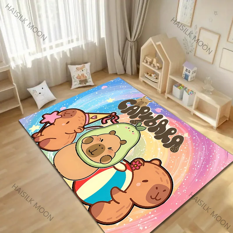 6 Styles Interesting Capybara Cartoon Pattern Carpet for Living Room Bedroom Sofa Home Decor Non-slip Floor Mat Luxury Gifts