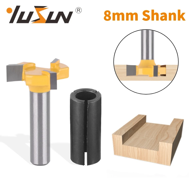 

YUSUN 1 шт., 8 мм, хвостовик Z3 "T", тип долбежной резки, набор фрез, деревообрабатывающий фрезерный станок для дерева, торцевая фреза