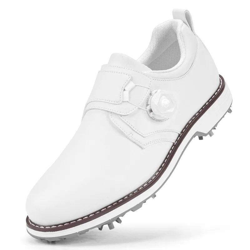 Professional Golf Shoes for Men Black White Athletic Shoes Mens Quick Lacing Golf Training Shoe Man Anti-Slip Spikes Golf Shoe - view 3
