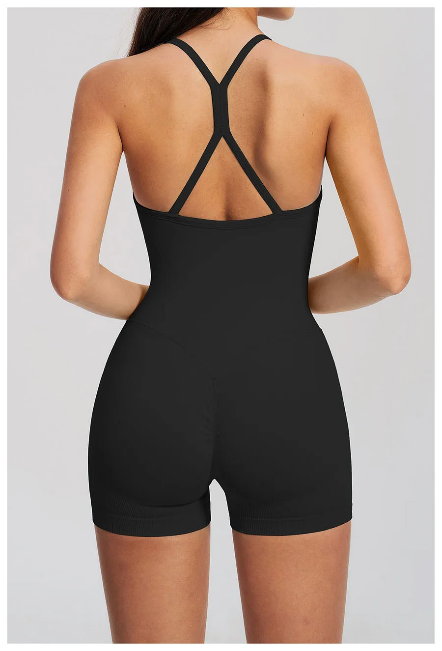 Yoga-Sets Nahtlose Gym-Jumpsuits Damen Einteiliger Sport-Bodysuit Overalls Aktivbekleidung Fitness-Trainingskleidung Kurze Outfits – Detail 23