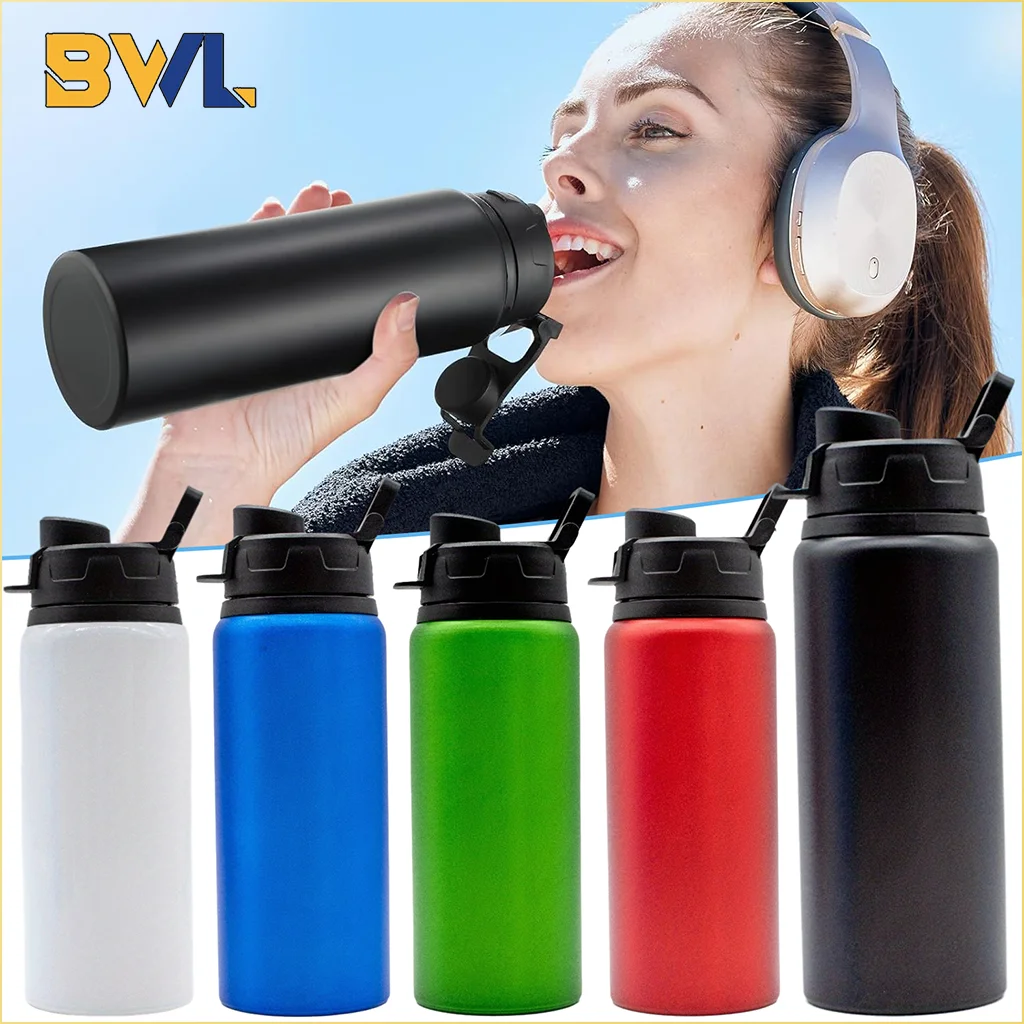 

Portable Water Bottle Outdoor Sports Travel Cup Metal Drinking Bottle for Cycling Hiking Gym Leakproof Reusable Water Container