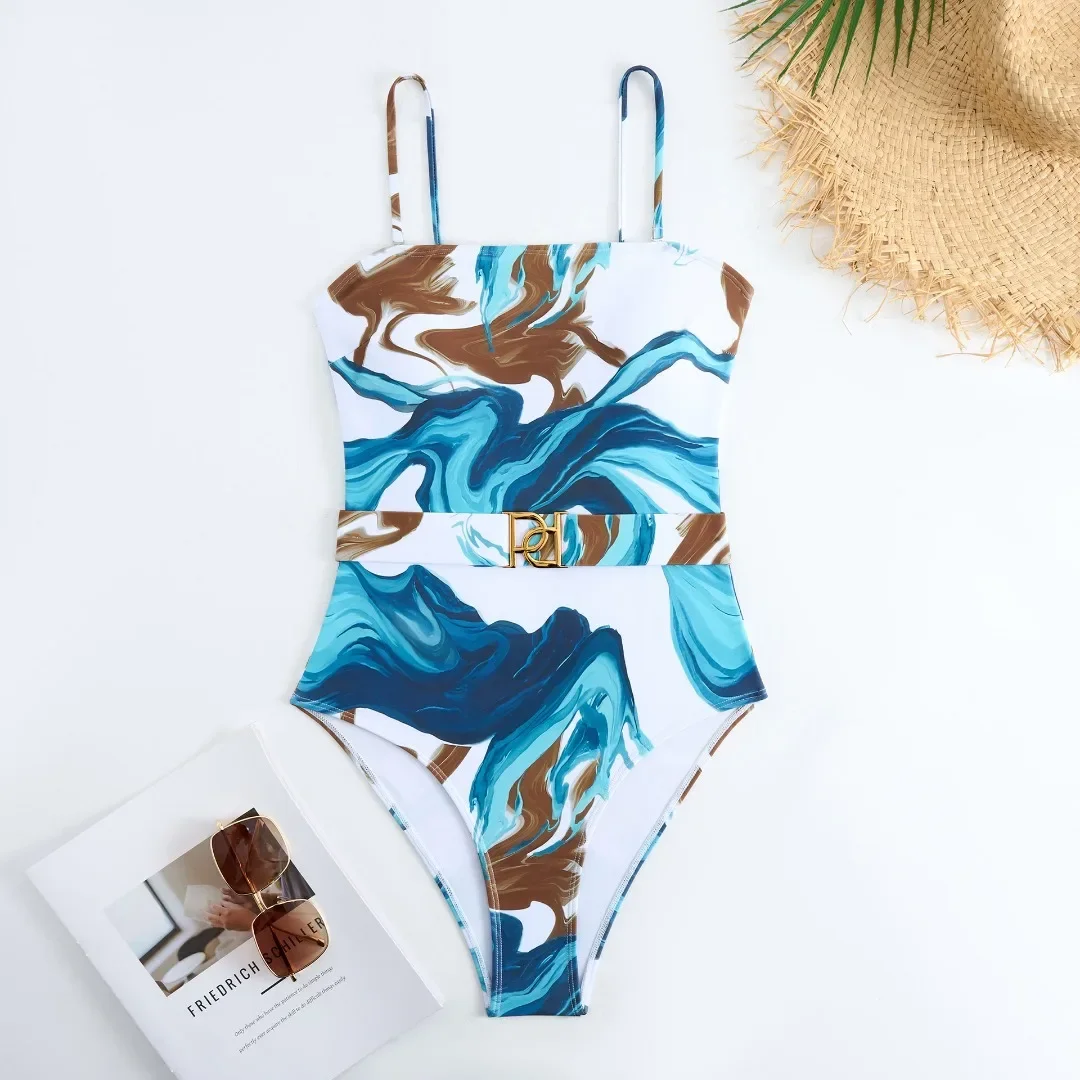 In Stock 2025 New Fashionable and Sexy One-piece Triangle Swimsuit Women's Chiffon Skirt Two-piece Swimsuit Set