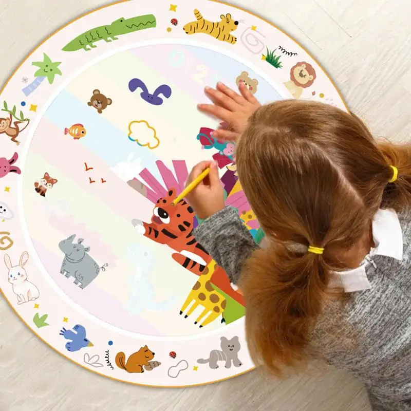 بساط طلاء مائي بساط تلوين مائي سحري للأطفال لعبة خربش ملونة خفيفة الوزن محمولة للأطفال الأولاد والبنات والكبار