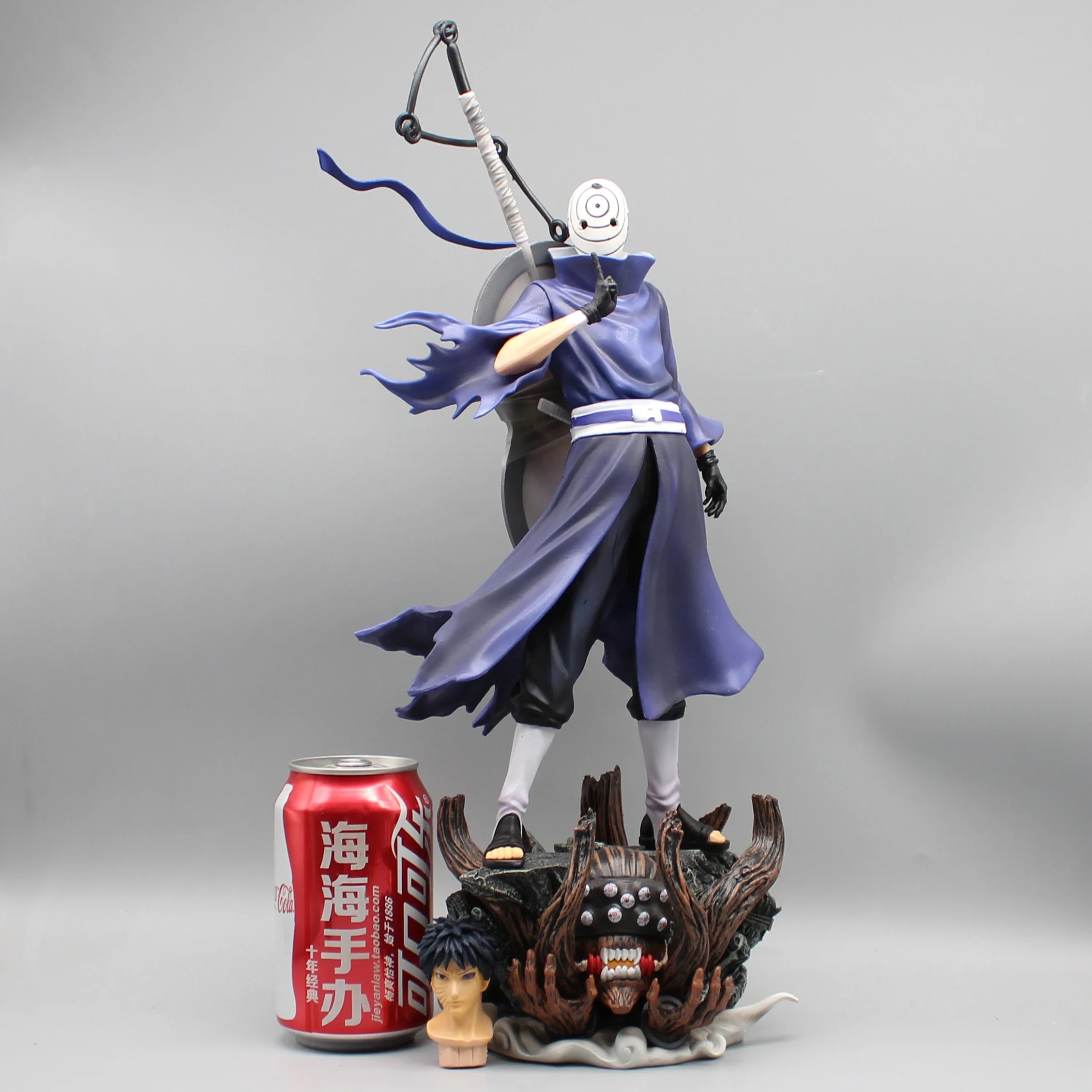 42.5cm Anime Akatsuki Uchiha Obito Battle Ver. Gk Pvc Action Figure Statue Kids Toys Doll Gifts  Collection Model Gifts