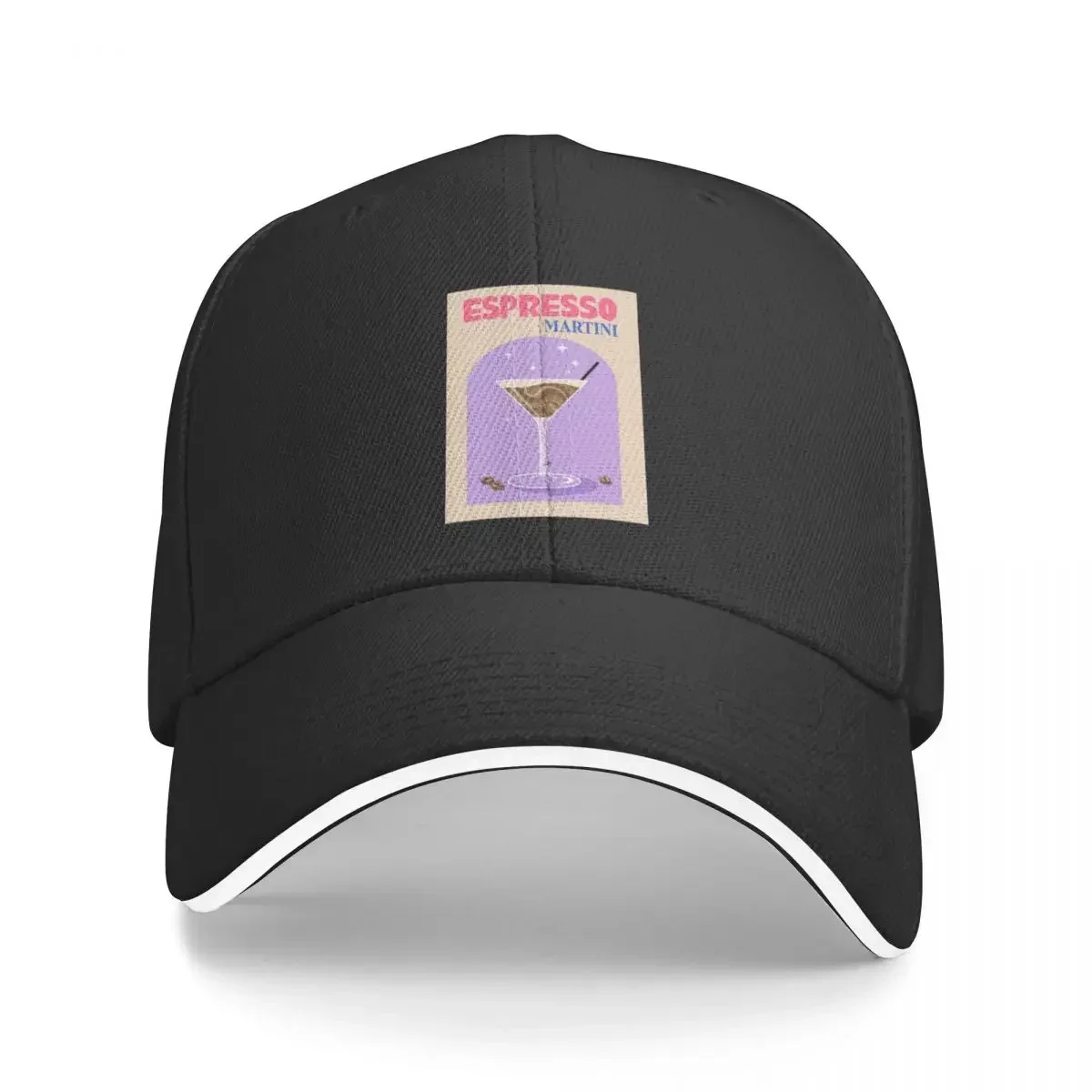 Espresso Martini Retro Cocktail Bar Poster Baseball Cap Sunhat Rave Men's Caps Women's