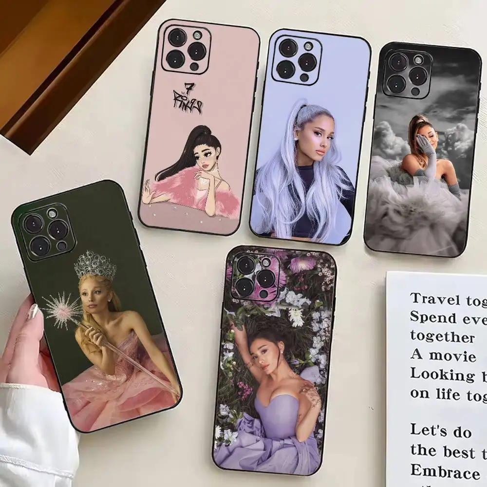 حافظة هاتف للفتيات المغنية A-ArianaS G-GrandeES لهاتف iPhone 17، 16,15,14,13,12,11 Plus، Pro Max، أخرى غطاء أسود ناعم #1