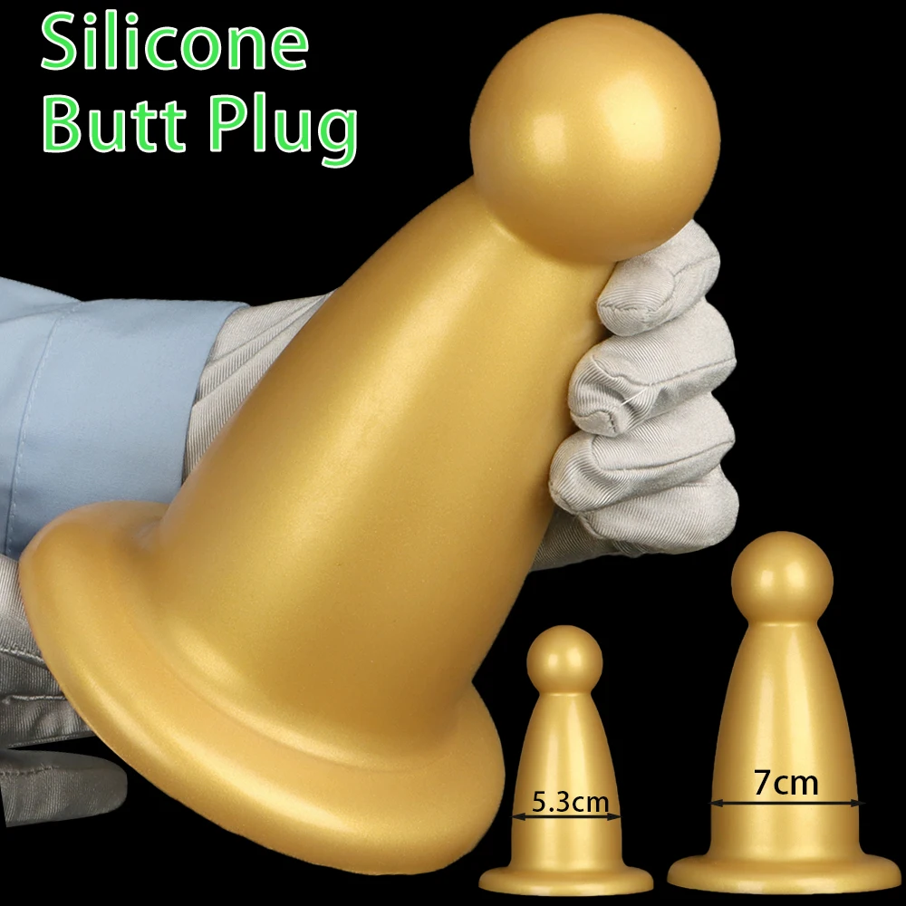 7cm Gold Silicone Butt Plug Dildo Anal Plug Anus Dilator Masturbator Adult Toys For Men Women Sex Shop Sex Toys Anal Stimulation