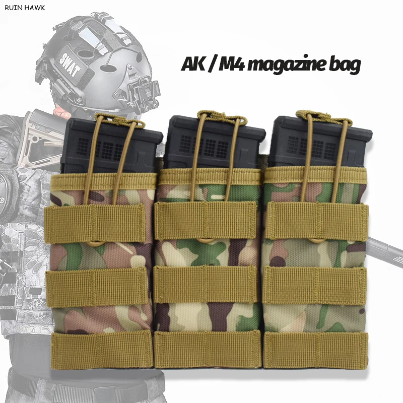 Nylon Airsoft Bag MOLLE Single/Double/Three Magazine Bag AK AR M4 Mag Bag Airsoft Color Bullet Equipment