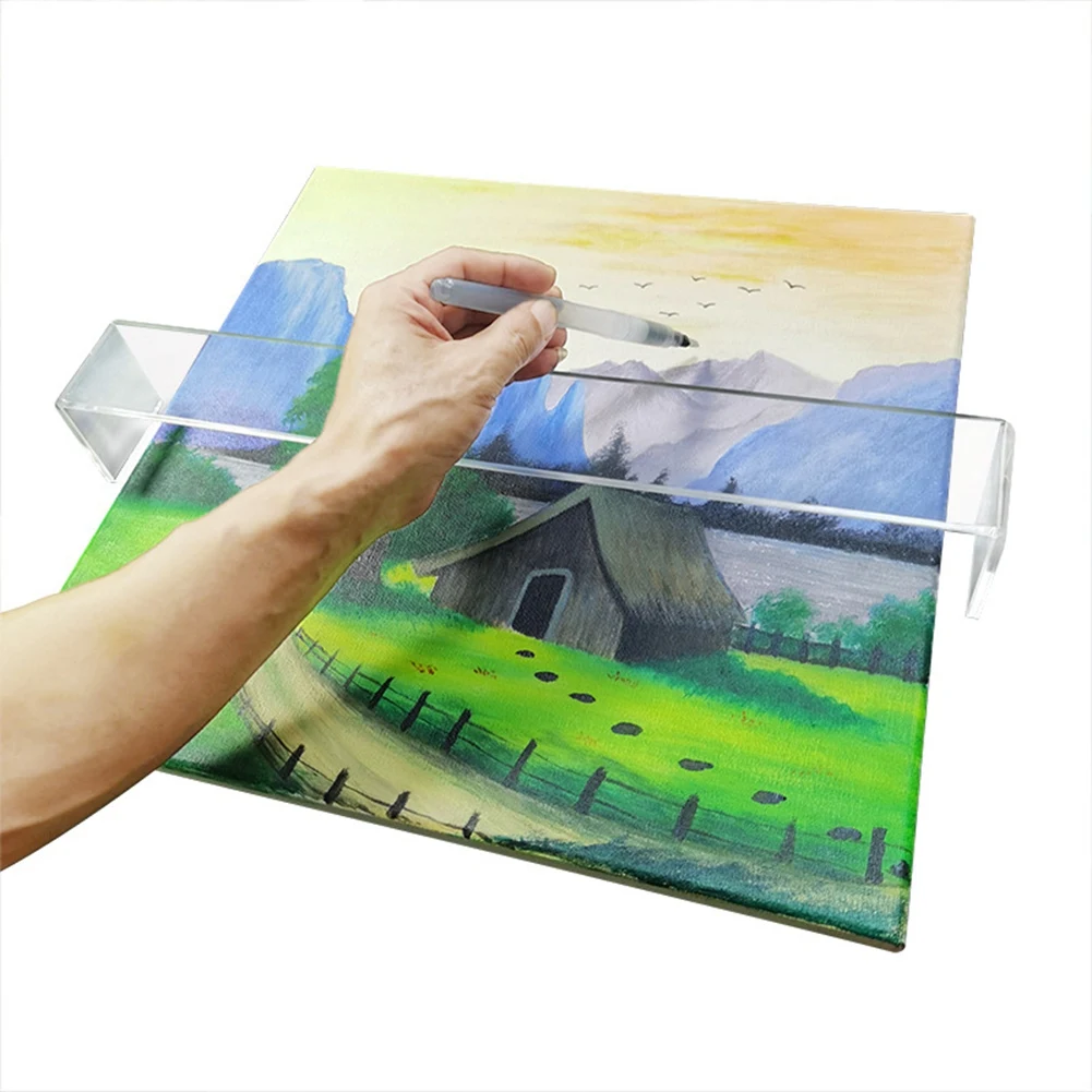 Artist Leaning Bridge Clear Acrylic Wrist Rest Transparent Art Drawing Tool For Steady Hand Painting, Drawing Easy To Use