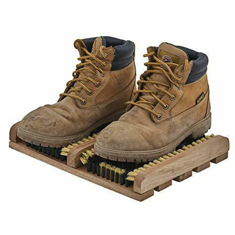 Outdoor Garden Shoe Shine Garden Mud Removal Snow Sweeping Shoe Brush Wooden Shoe Brush