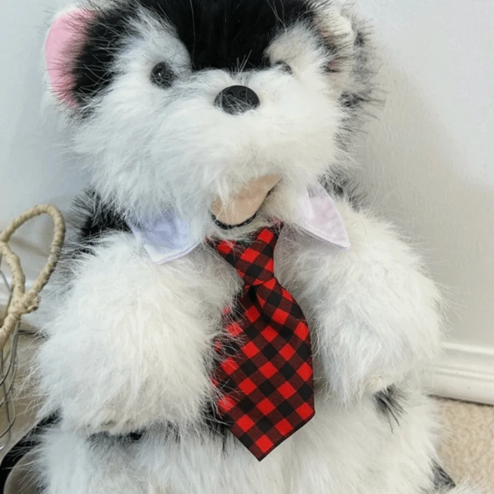 New Wear Tie Simulated Puppy Backpack Cute Cartoon Soft Fluffy Dog Backpack Cute Animal Shape Bag Daypack