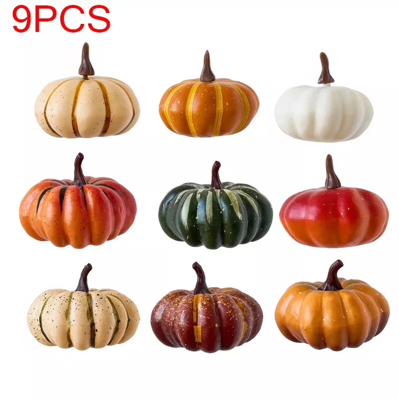 

6Pcs Artificial Pumpkins Halloween Decor Plastic Fake Pumpkins Set for Thanksgiving DIY Craft Fall Home Festival Party Ornaments