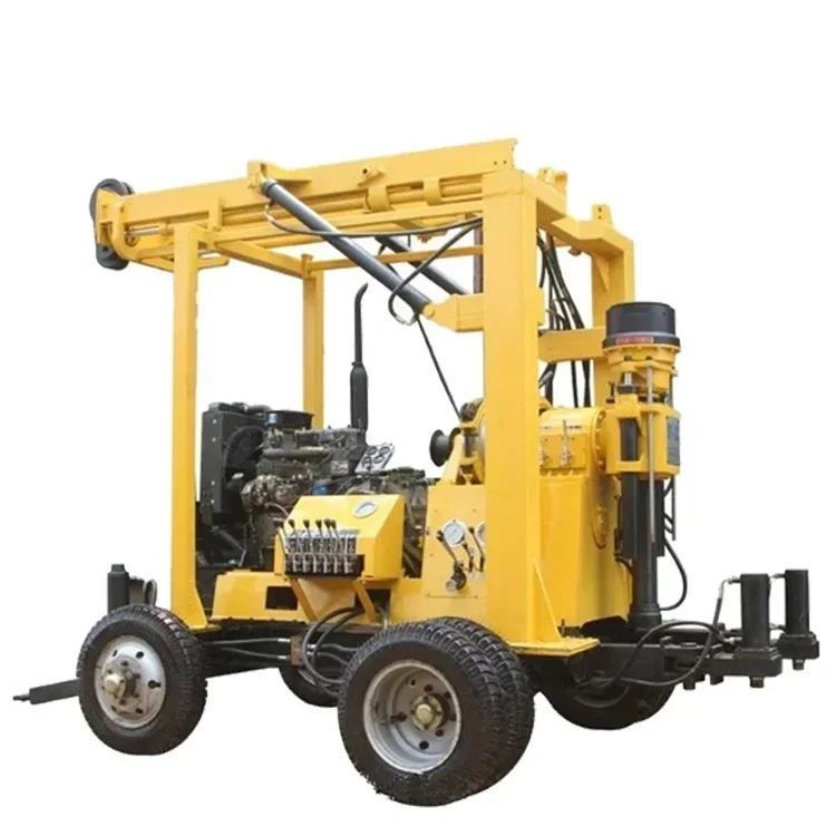 Mud Pump Portable Drill Rig Tractor Mounted Hydraulic Well Drilling Rig 150 Meter