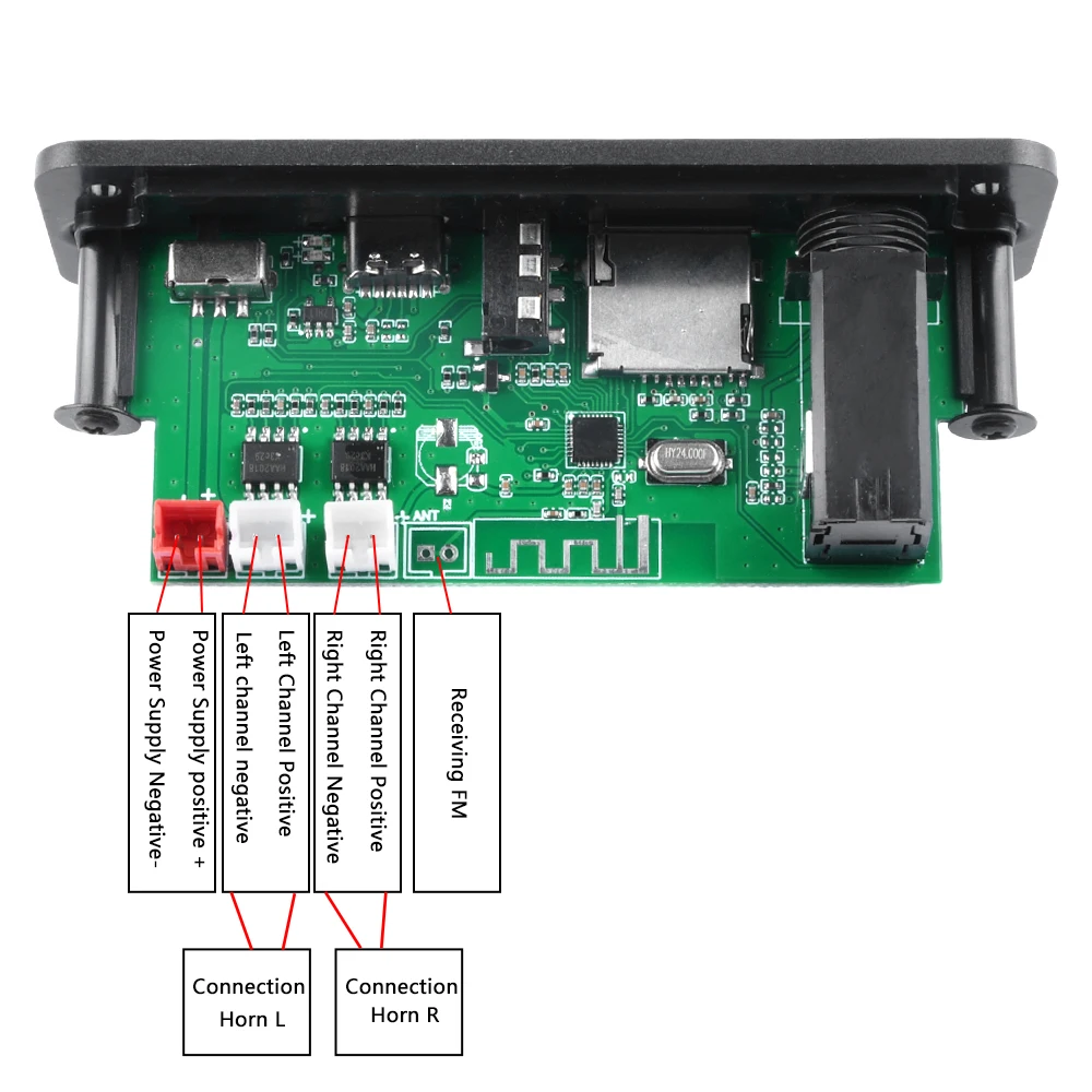 5V 2*3W wzmacniacz płyta dekodera MP3 z wtyczka mikrofonowa moc dźwięku Bluetooth FM do głośniki z subwooferem muzyki