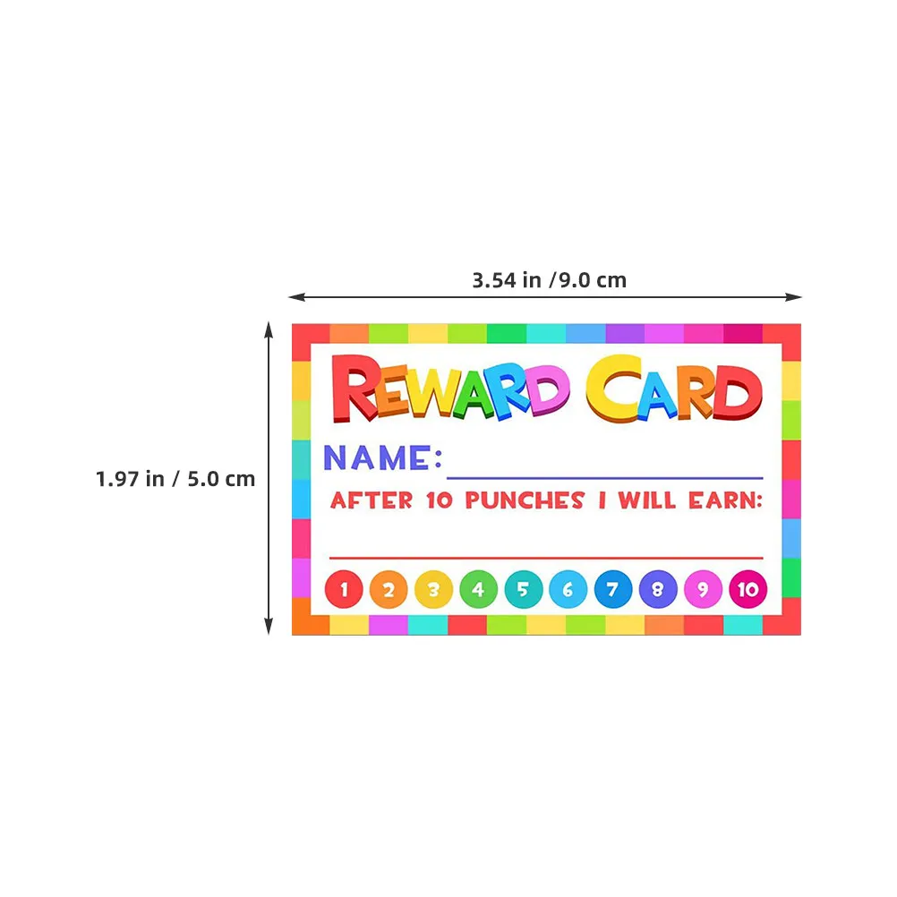 50Pcs Reward Punch Cards for Classroom Teacher Kids Behavior Encouraging Portable Motivational Incentive System