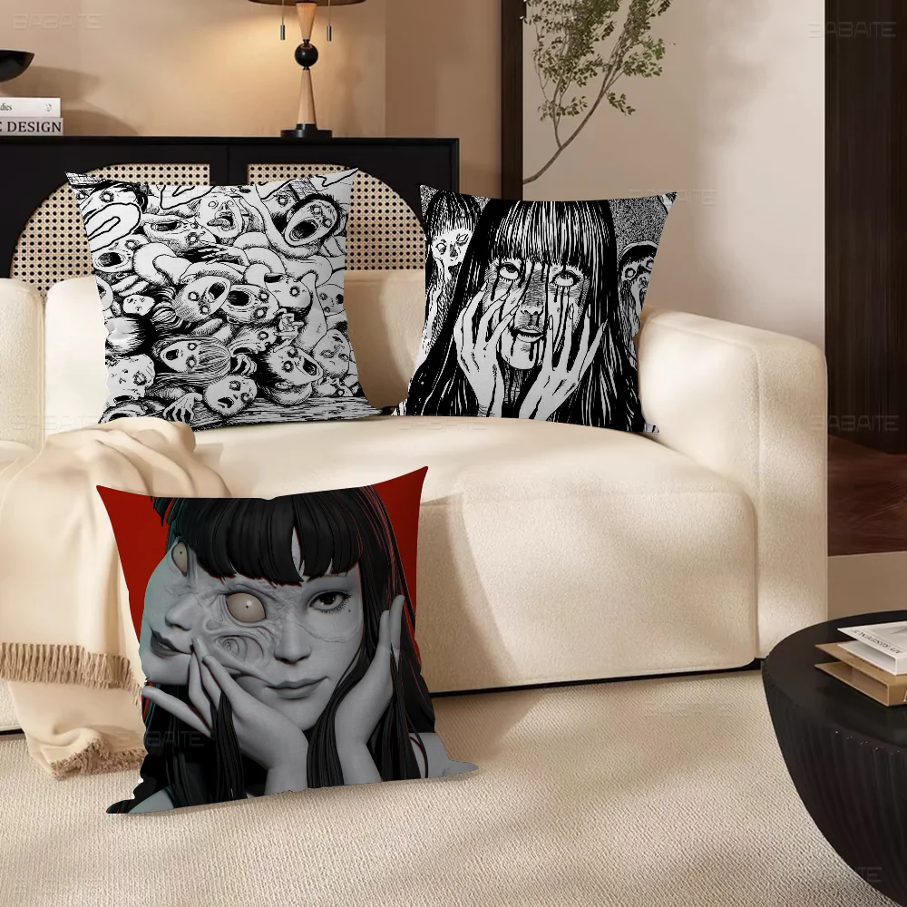 Anime Tomie Junji Ito Cushion Cover 30x50 Polyester Sofa Cushions Decorative Throw Pillows Home Decoration Pillowcover