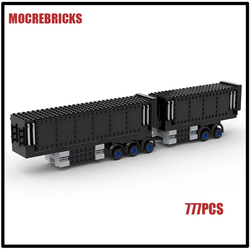 City Railway Train Carriage Sets Dry Freight Trailer Technology Transport Vehicles MOC Building Blocks Model Kid's Bricks Toys