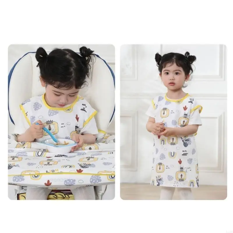 

Waterproof Sleeveless Overalls Feeding Bib Burp Cloths Cover Infant Accessory