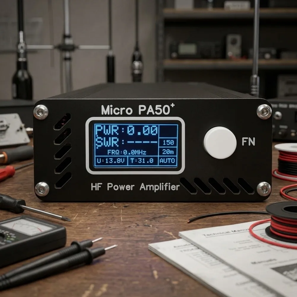 150W Digital Power Meter for Motors with 0.5W-150W Range 1.6-50MHz Frequency VSWR 1.0-99.9 ABS Black 88x38x64mm