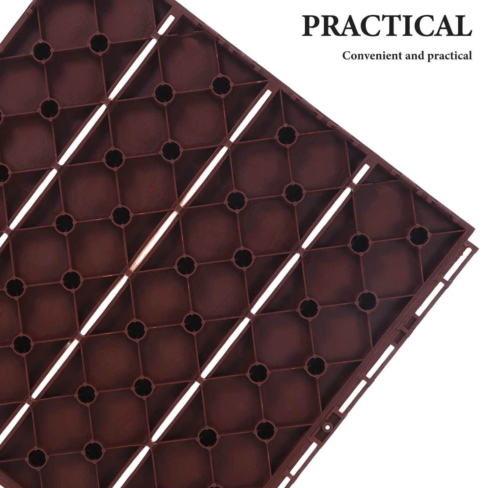 4Pcs Plastic Interlocking Deck Tiles Wood Look Outdoor Flooring for Home Decor Balcony Patio Courtyard Sturdy Fade Resistant