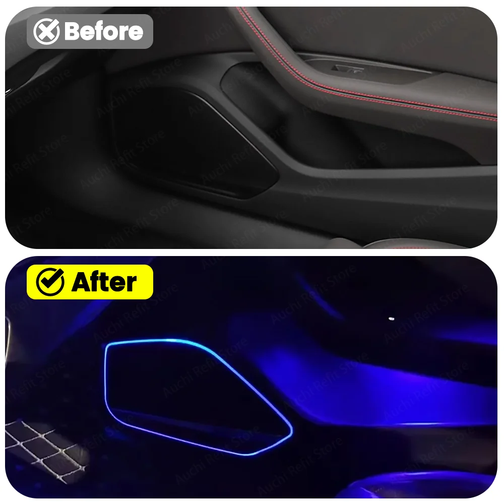 32 Colour LED Speaker Cover For Audi A4 A5 B9 S4 S5 RS4 RS5 Car Door Midrange Horn Speaker Cover Decoration Plate Ambient Lights