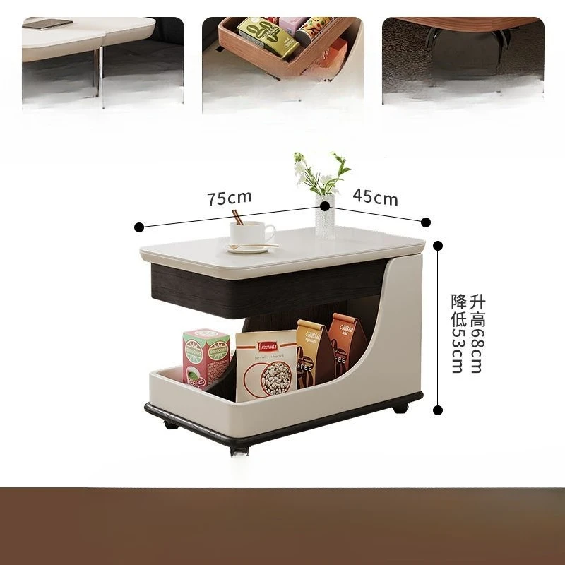Mobile coffee table, movable wheel side table
