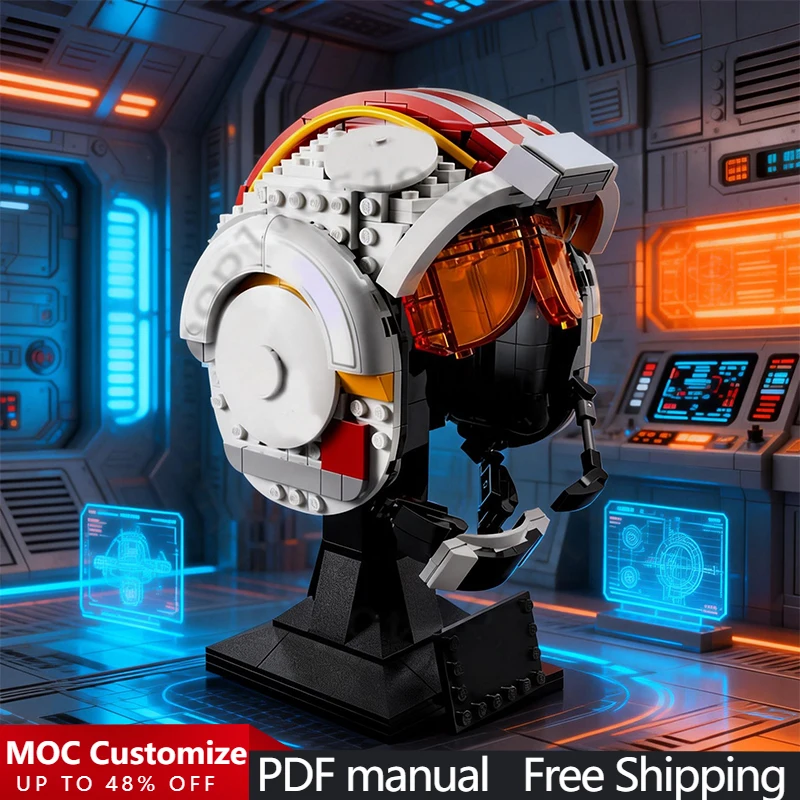 

675 PCS Popular Game Character Series Skywalker (Red Five) Helmet MOC Customize Modular Building Block DIY Boy Festival Toy Gift