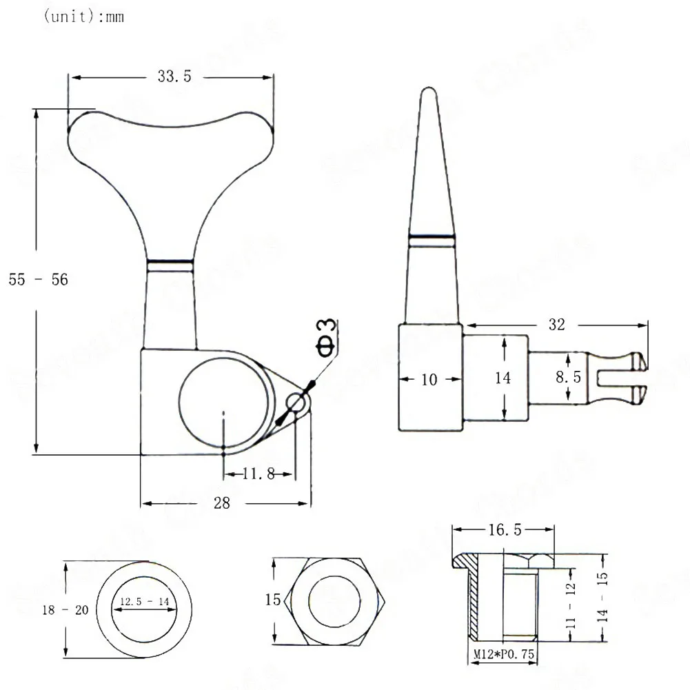 مجموعة أوتاد ضبط الجهير مكونة من 5 قطع مصممة مع تروس داخلية شديدة التحمل ورؤوس آلة محكمة الغلق للتحكم الدقيق في السلسلة