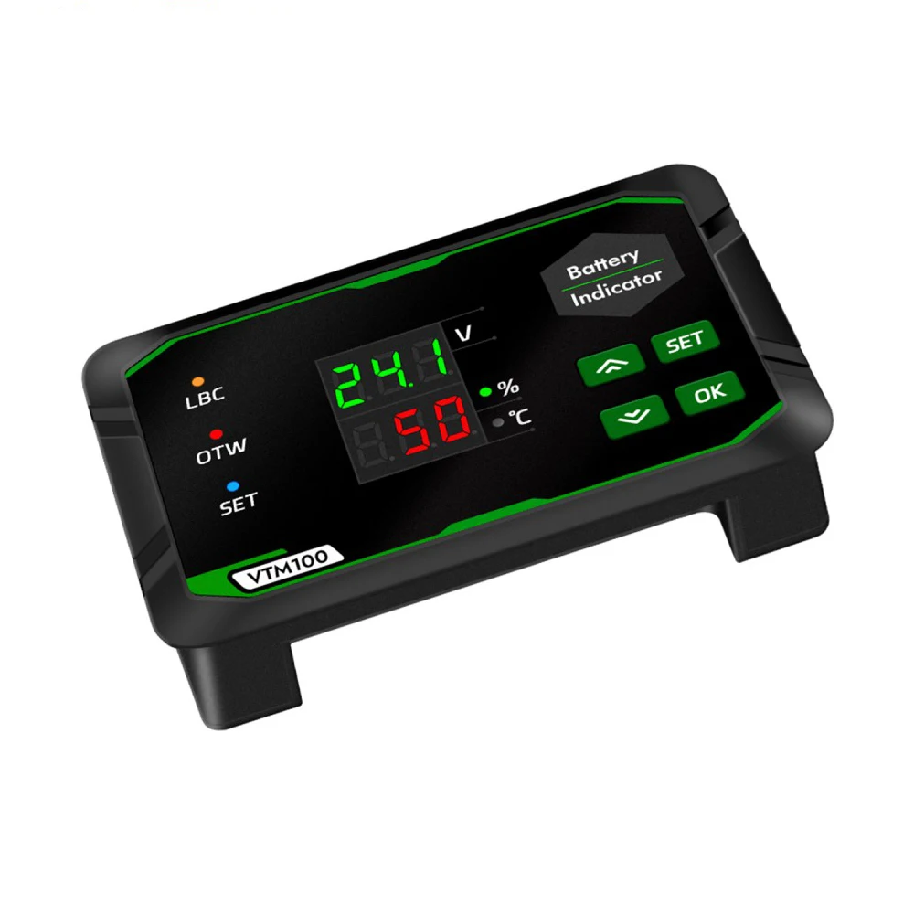 

VTM100 DC7-100V Digital Display Voltmeter Battery Tester Voltage Power Indicator for Ternary/Lithium Iron/Acid Batteries