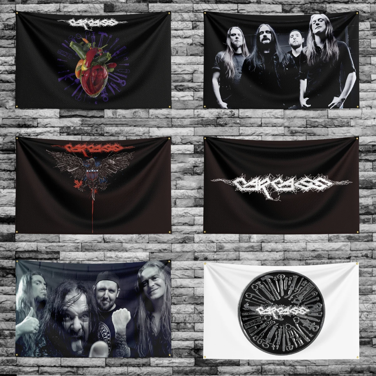 3x5 Ft C-Car-cass Heavy Rock Band Flag Polyester Digital Printing Banner for Bedroom Wall Art Out Door Tapestry Decoration