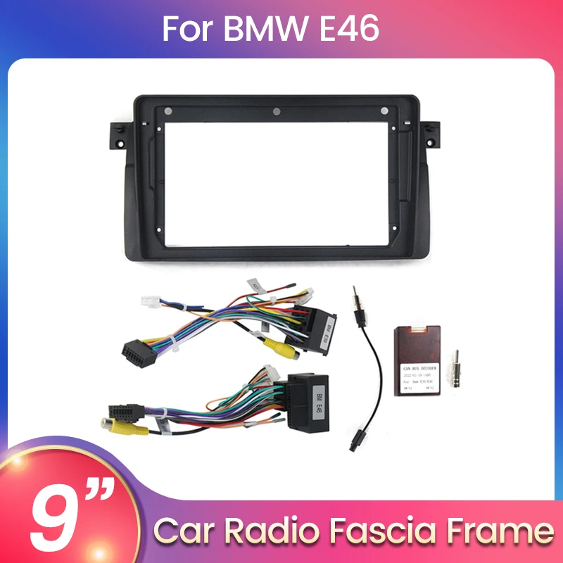 Car DVD Player Frame Fascia Adapter Canbus Box Decoder for BMW E46 M3 318/320/325/330/335 Android Radio Dash Fitting Panel Kit