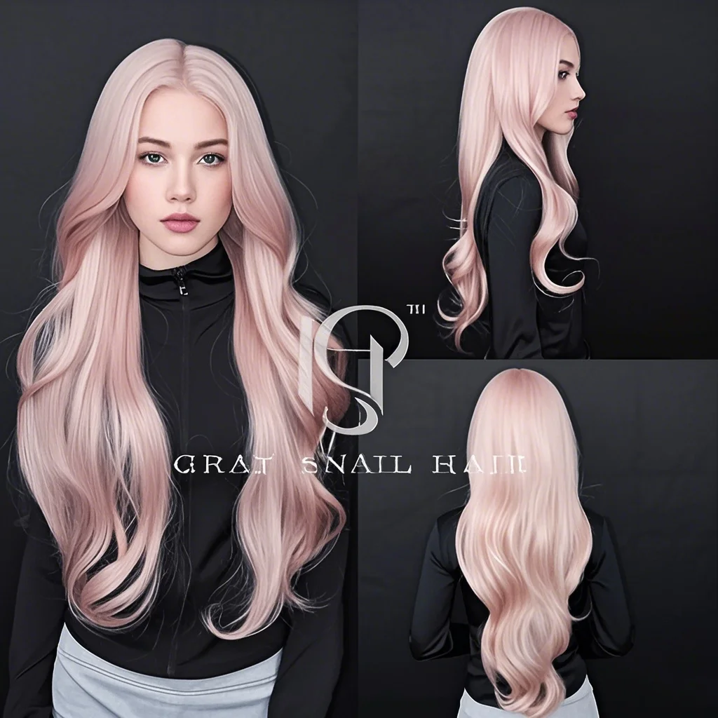 Pink Wig for Women Long Wavy Cosplay Wigs Natural Soft Sweet Synthetic Wig for Daily Use School Life Lolita Wig Pink