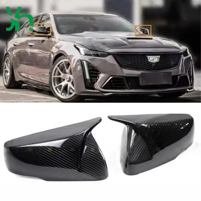لكاديلاك CTS CT5 CT6 2014-23 غطاء مرآة الرؤية الخلفية ملحق خارجي مرآة الرؤية الخلفية ألياف الكربون مرآة جانبية #3