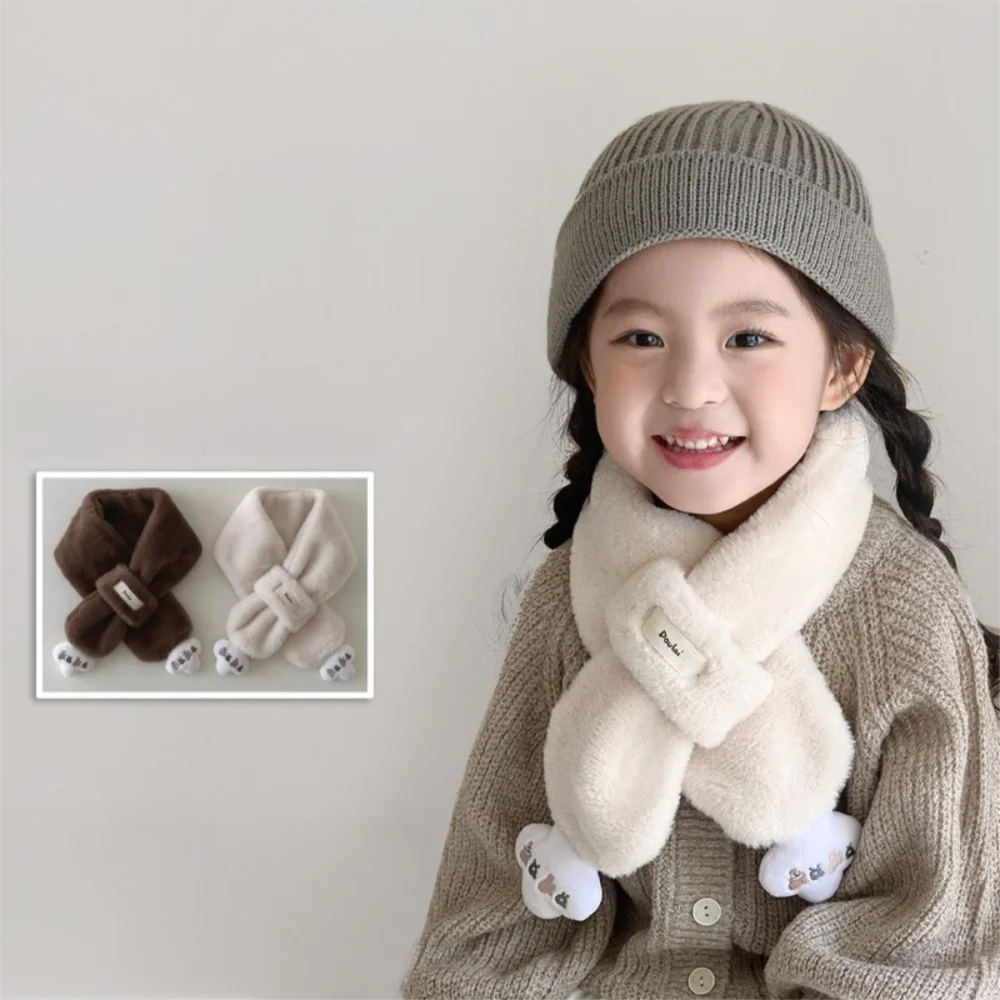 

New Cute Cartoon Scarves Cold Proof Thickned Warm Scarf Windproof Comfortable Cross Neckerchief Children