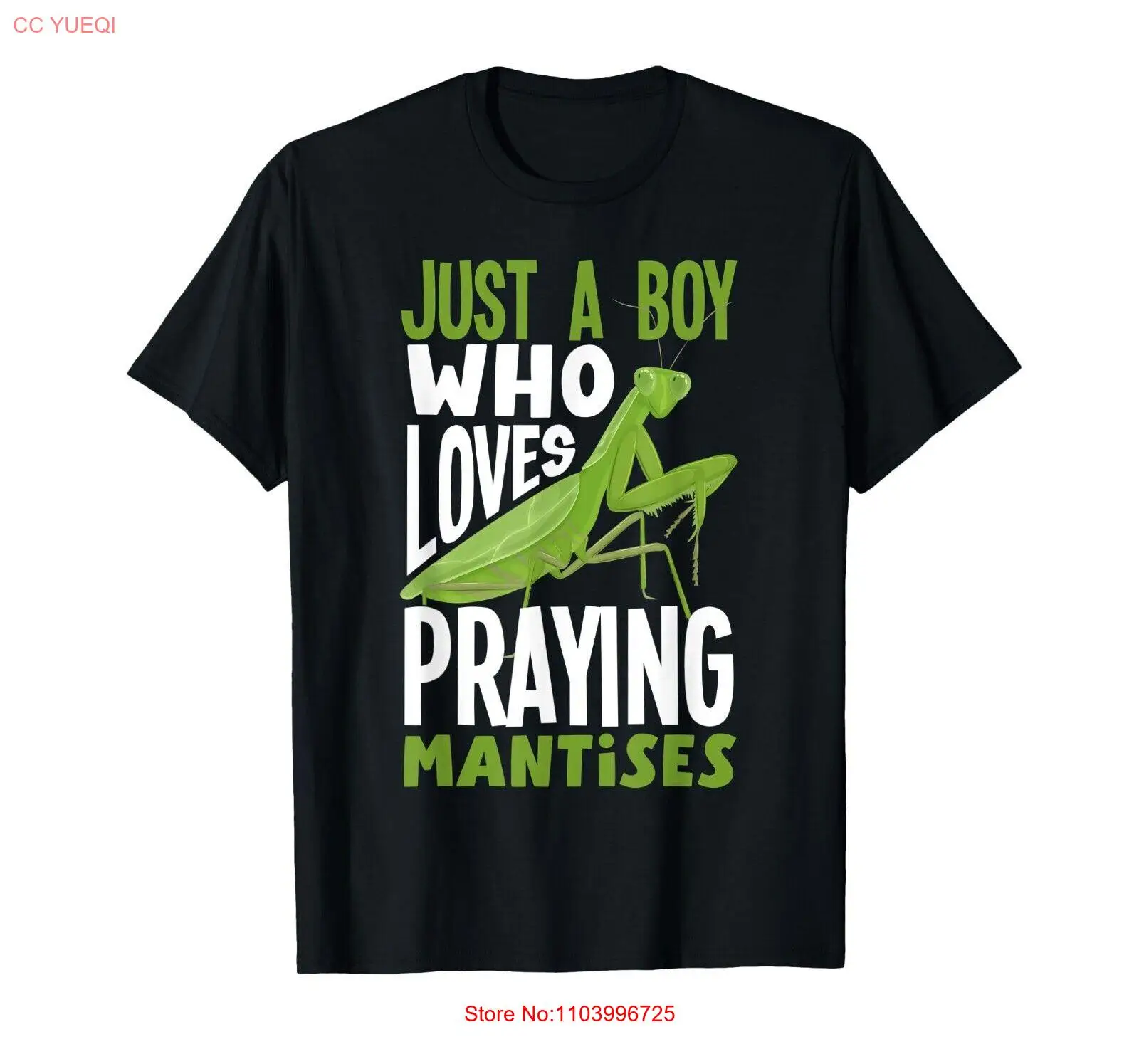 Insect Bug Collector Just a Boy Who Loves Praying Mantises T-Shirt