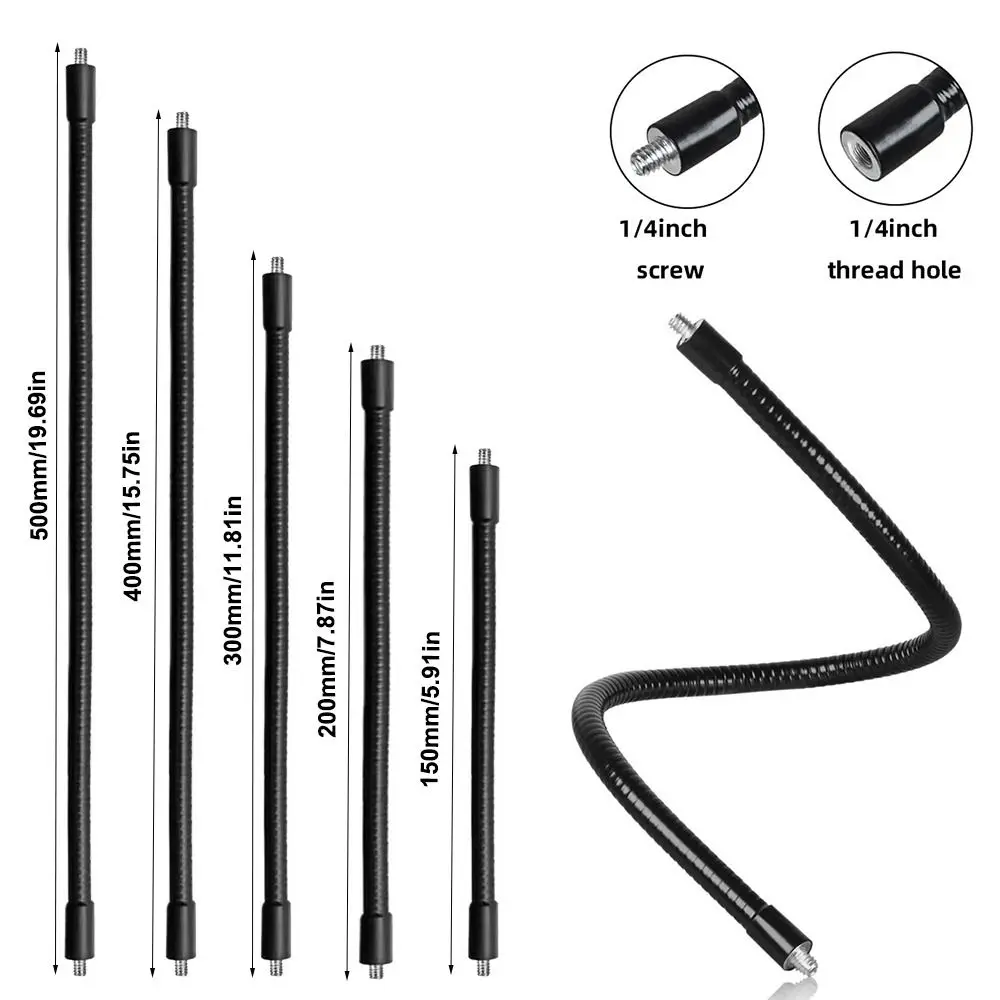 ขาตั้งกล้องแบบโมโนพอดโลหะใหม่ ท่อโลหะแบบยืดหยุ่น พร้อมสกรูขนาด 1/4 นิ้ว ท่อต่อขาตั้งกล้องน้ำหนักเบา ไม้เซลฟี่สำหรับกล้อง SLR