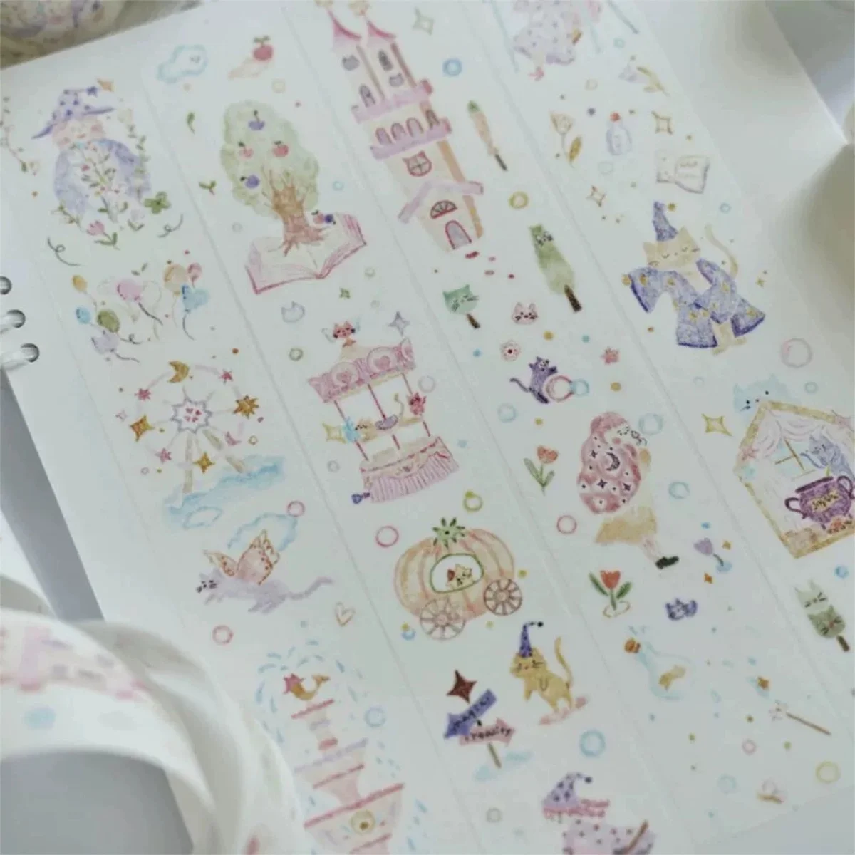 MuZiShan Studio Vintage Fairy Tale House Washi Tape DIY Card Making Scrapbooking Plan Decorative Sticker