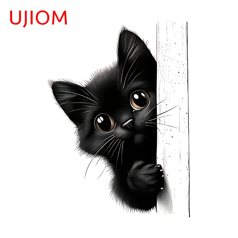 UJIOM Peeker Cat Wall Sticker Exquisite Tendy Enchanting Advance Guard Waterproof HD Pattern Decal Air Conditioner Decor