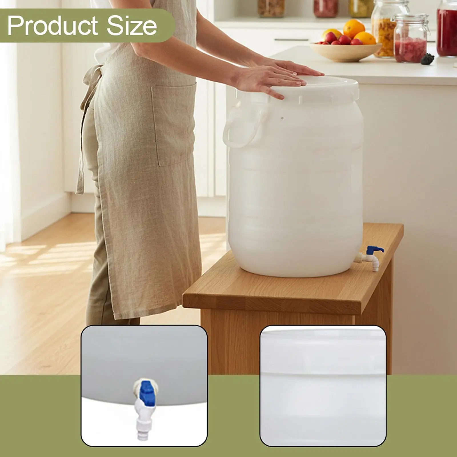 

Honey Pail Holder Large Plastic Storage Bucket with Lid for Pantry Laundry Pet Food Bird Feed Organizer