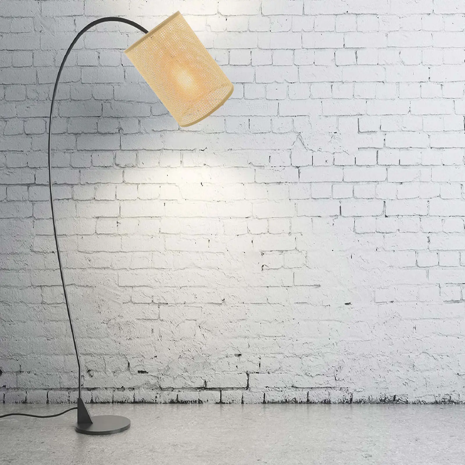 

2Pcs Rattan Woven Pendant Lampshade Rustic Drum Lamp Shade Light Covers for Table Floor Lamps E27 E14 Woven Lamp Shade