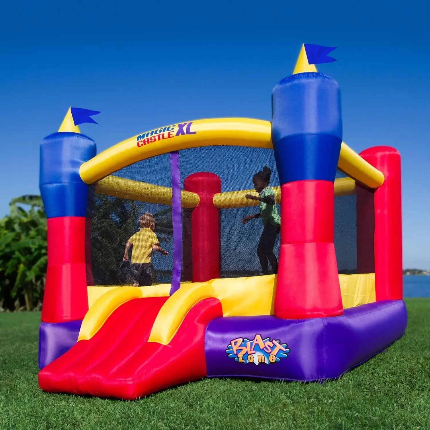 Blast Zone Magic Castle XL10 Inflatable Bouncer with Blower Premium Quality Large Holds 5 Kids Fast Setup