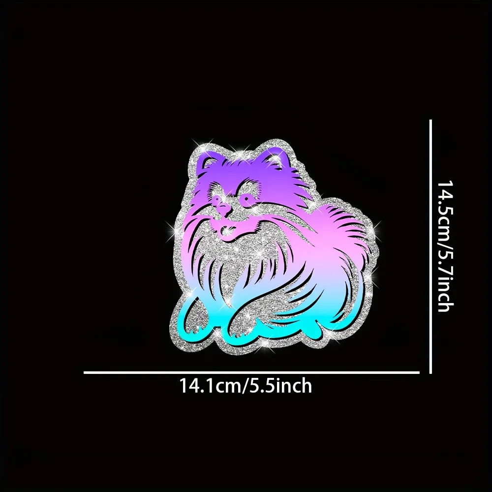 1 piece Bling Pomeranian Dog car stickers, glitter cute dog decals, sparkling decorative stickers