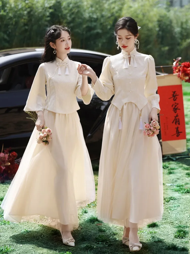 

A new Chinese-style sister's niche style graduation birthday light luxury dress