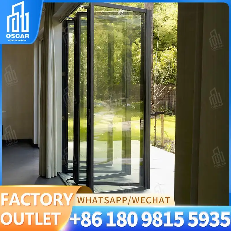 

Customizable Folding Double Door Ideal for European Office Spaces Factory Made Bifold Door