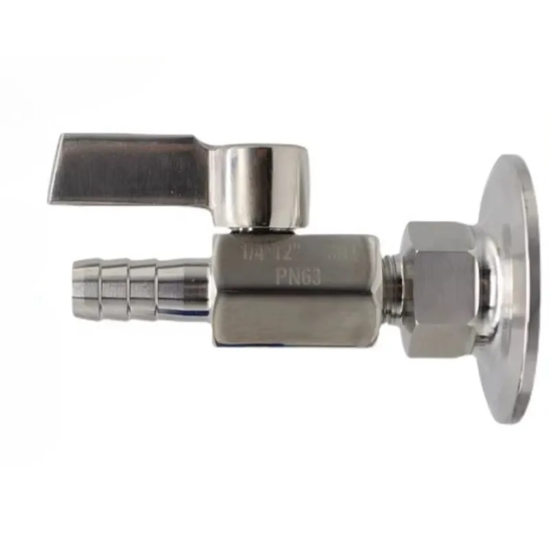 MINI Ball valve Stainless steel Handle 7mm 10mm 8mm 12mm Pipe Pagoda adapter to Tri Clamp 1.5