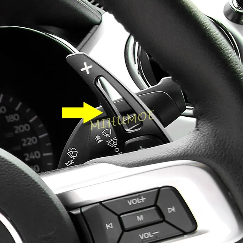 for-ford-mustang-2015-2023-aluminum-steering-wheel-paddle-shifter-extension-shift-stylish-accessories-black