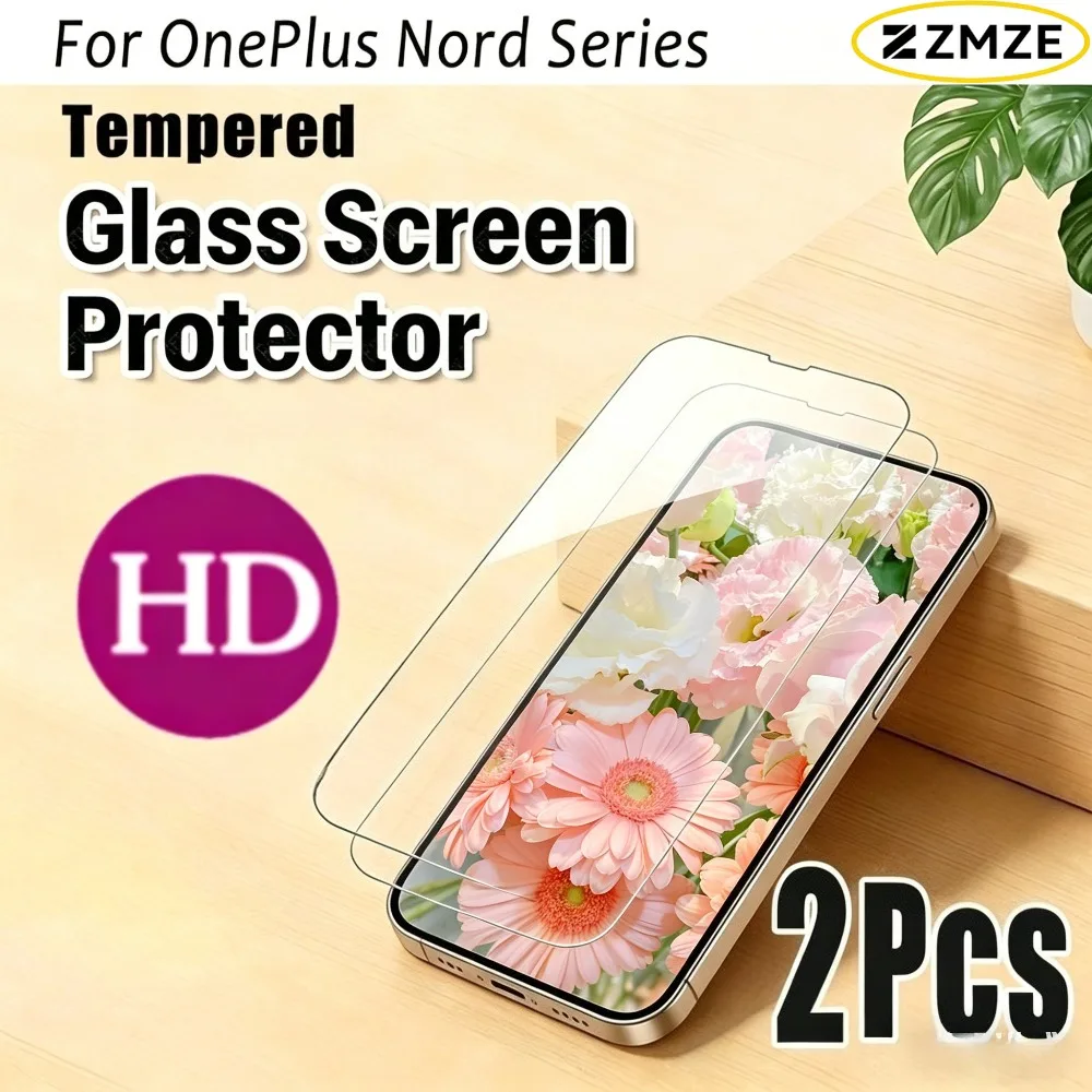 2 Pcs High-Quality 9H Tempered Glass Films For One Nord CE5 CE4 CE3 CE2 Lite Screen Protectors Designed for Oneplus 6 5 4 3 2T 2