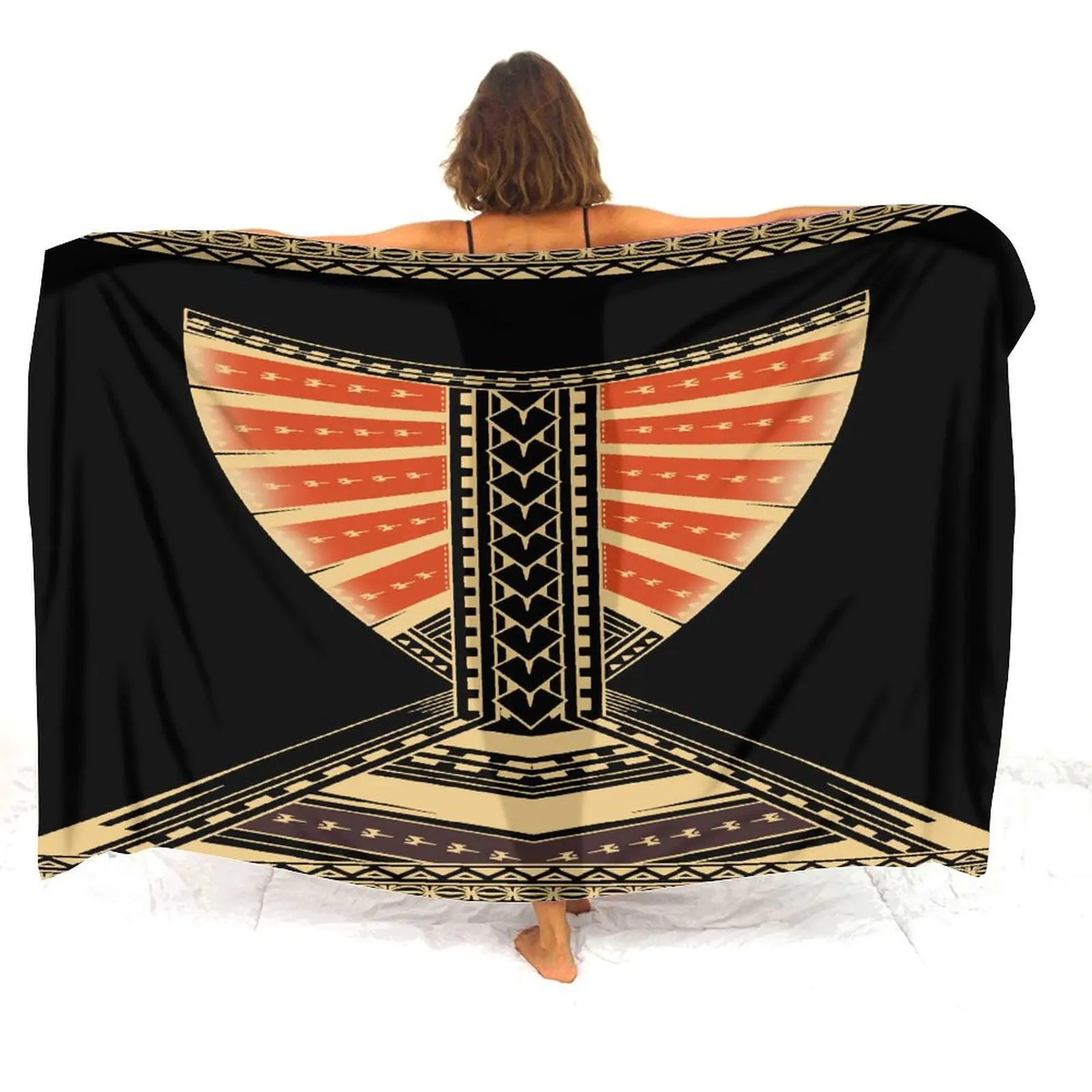 Polynesian Custom Modelado Sarong, Hawaiian seaside Resort Cape, Tribal Pessoas, One Piece Coat, Novo, 2024