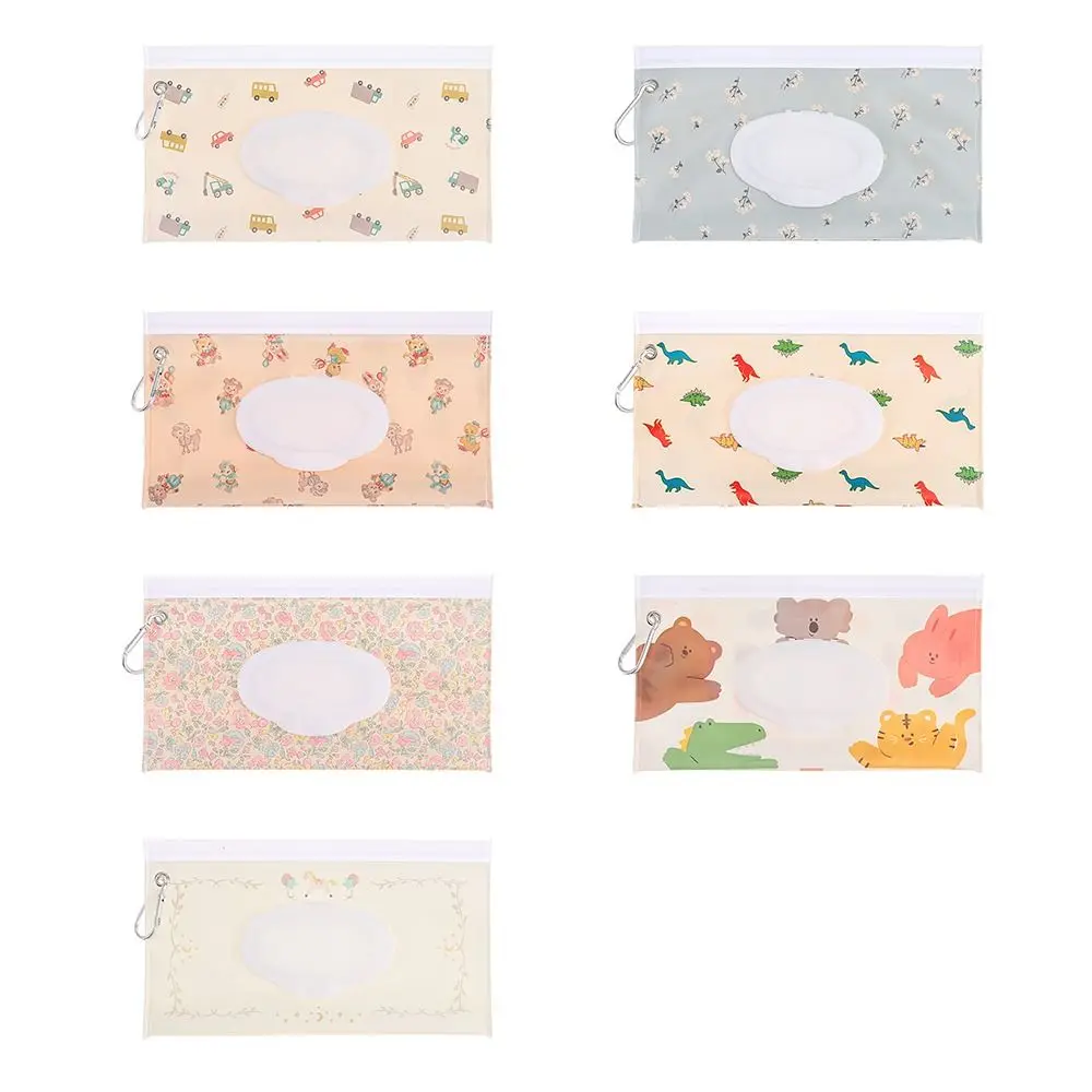 แฟชั่น EVA ผ้าเช็ดทำความสะอาดเปียกกระเป๋าฝาครอบแบบพลิกได้กระเป๋าเครื่องสำอางแบบใช้ซ้ำได้แบบพกพาพร้อมหัวเข็มขัดผ้าเช็ดทำความสะอาดผู้ถือกรณีกลางแจ้ง