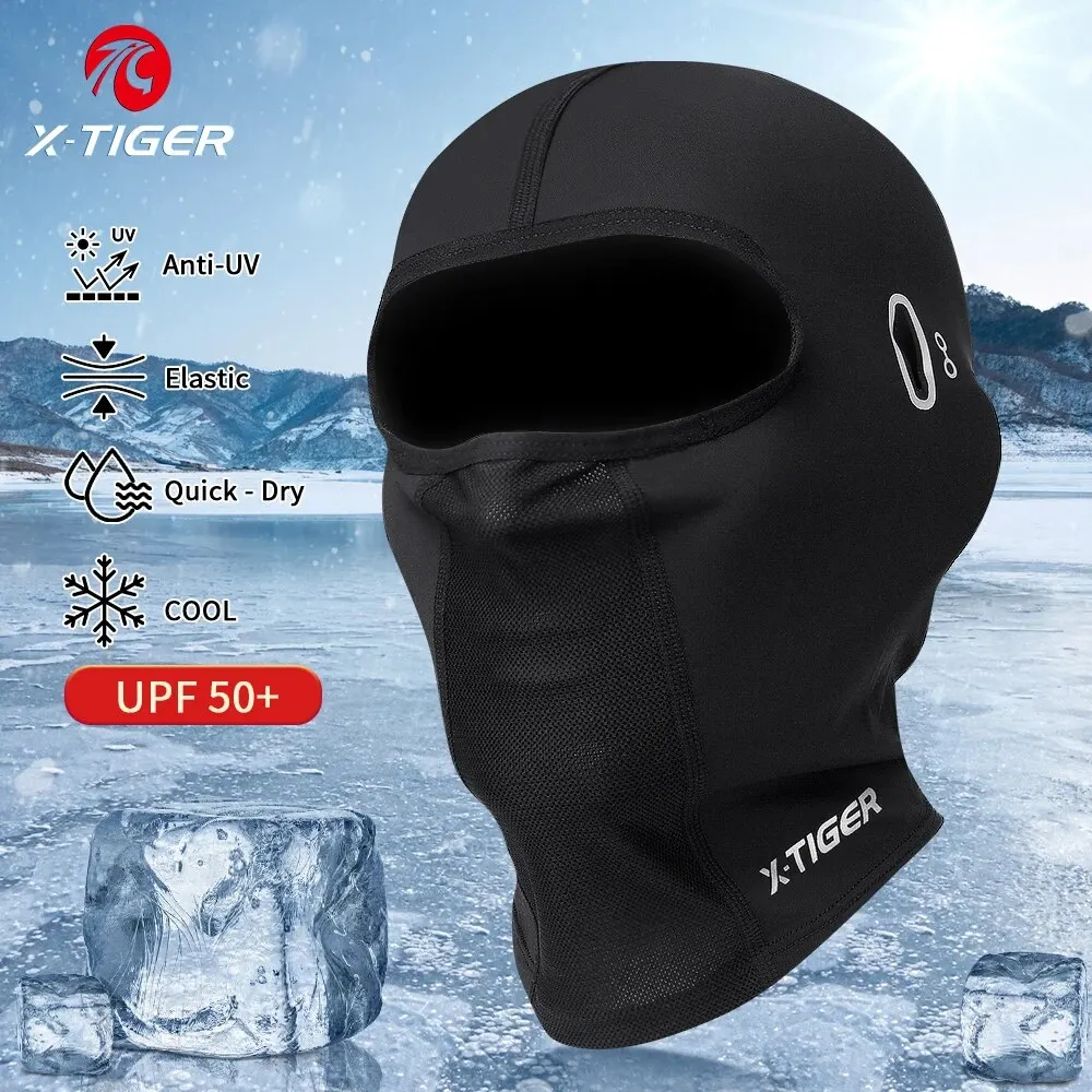 X-TIGER Sun Protection Cycling Mask Scarf Ice Silk Outdoor Masks for Men Cool Face Cover Sports Bicycle Mask